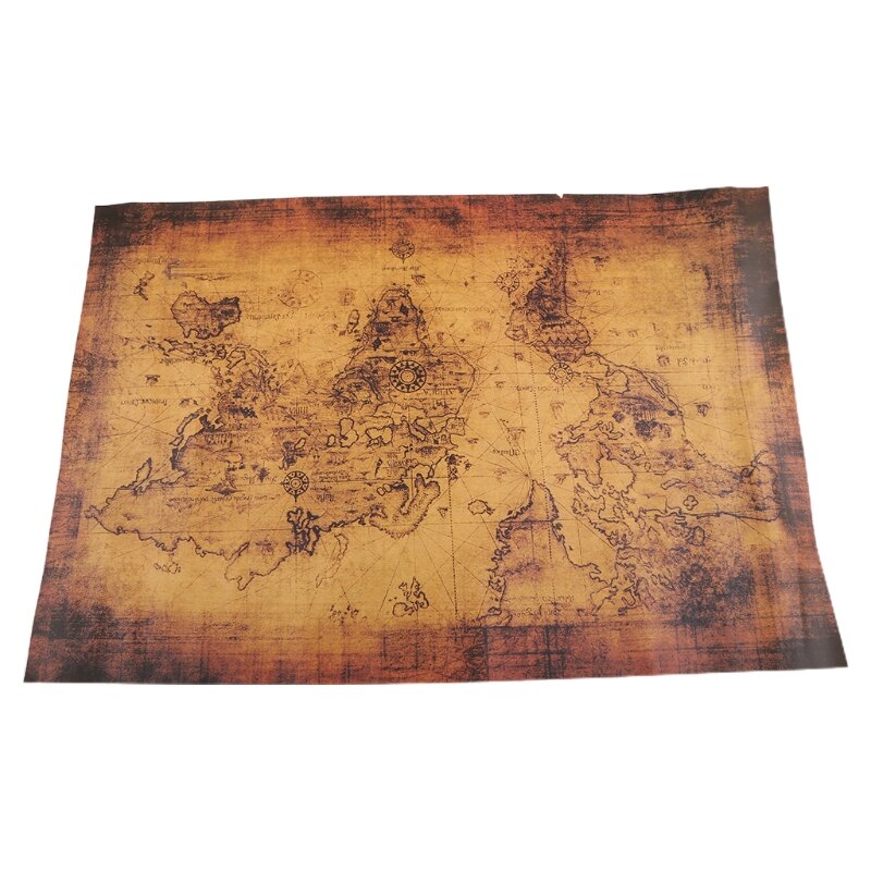 Póster de papel Retro de estilo Vintage, globo grande, regalos de Mapa del Viejo Mundo, 71x51cm, WXTB