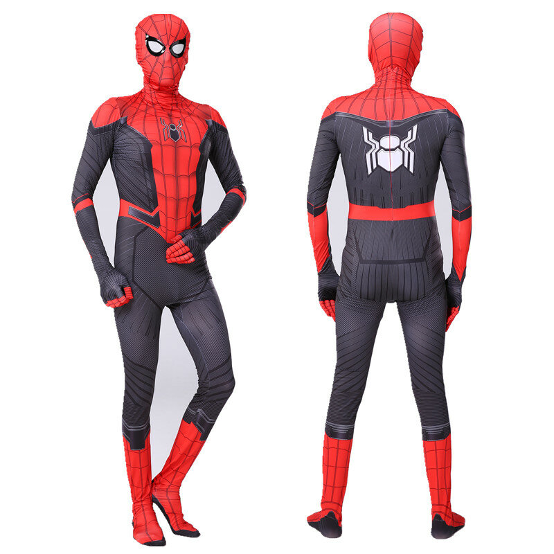 New Spider Man Far From Home Costume Peter Parker cosplay costumes Zentai Spiderman Bodysuit Superhero Jumpsuits for Kids Adult