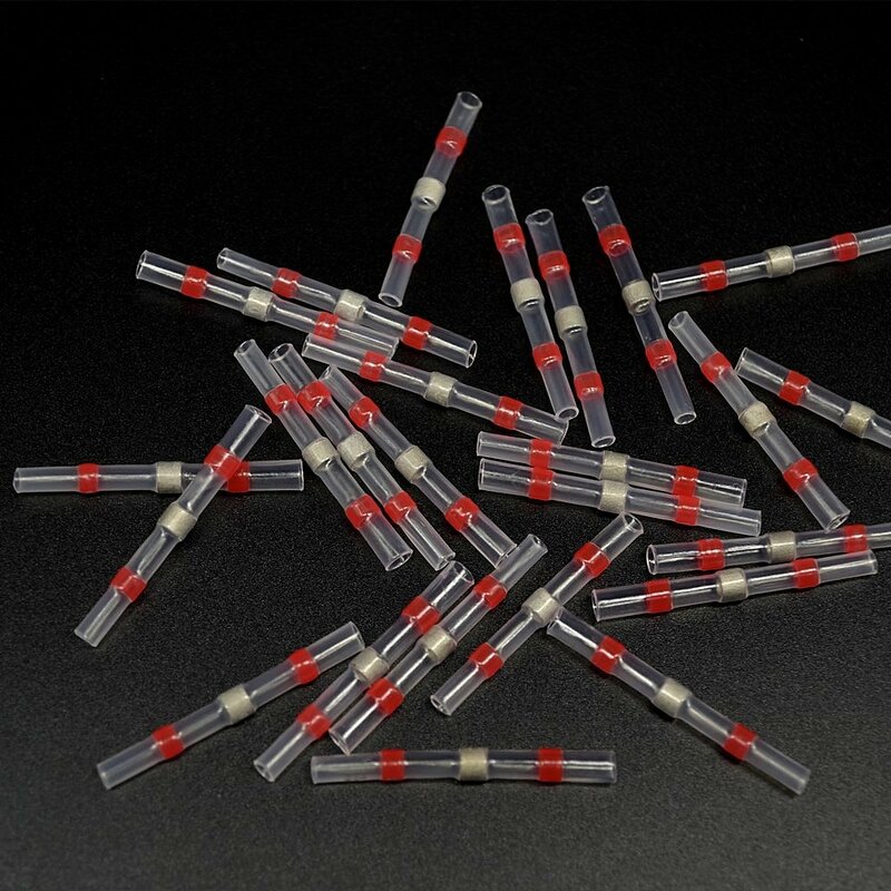 AWG22-18 100/300/500PCS Heat Shrink Soldering Sleeve Insulated Waterproof Electrical Butt Splice Wire Butt Connectors  Terminals