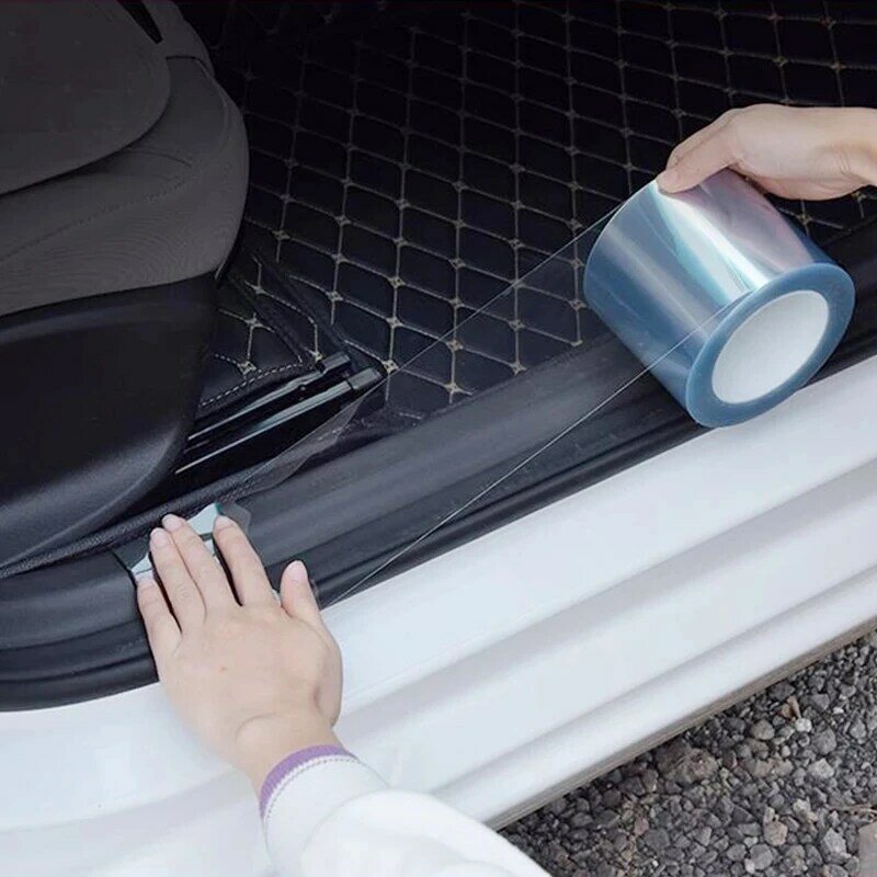 Universal รถสติกเกอร์ป้องกันฟิล์ม Anti-Scratch Car ขอบประตูรถฟิล์มกันน้ำ Protector สติกเกอร์ผิวแรด