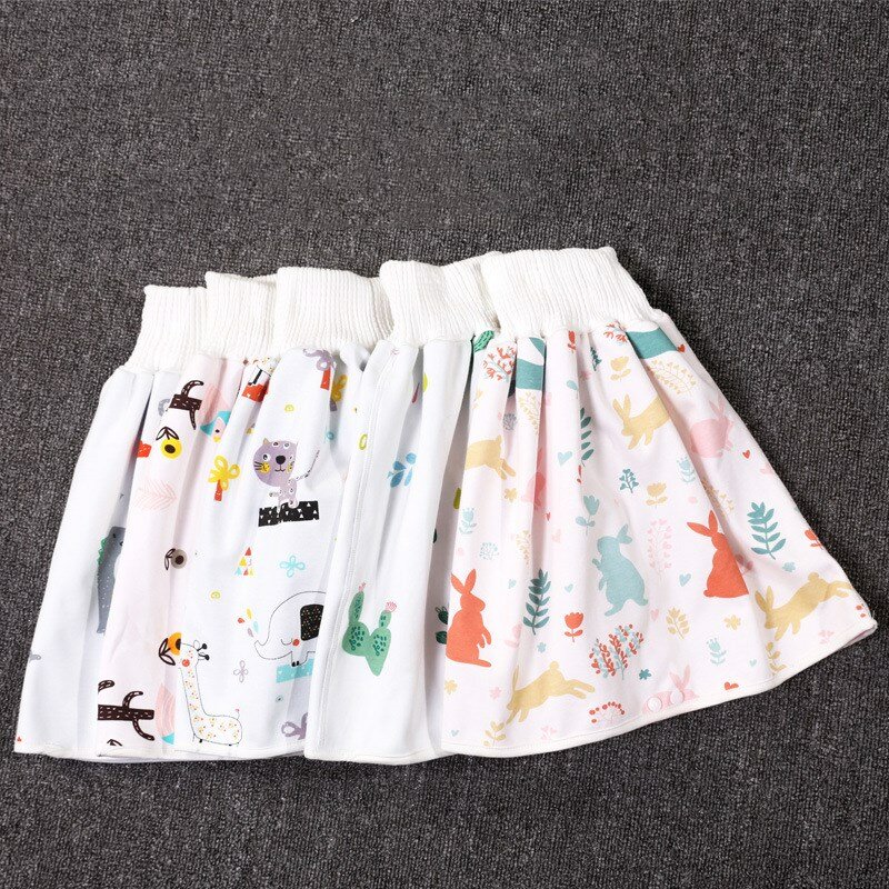 The new four seasons cotton soft baby high-waisted waterproof, leakproof, comfortable, breathable and urine-proof skirt