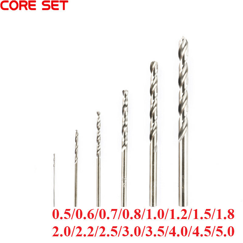 코발트 함유 스테인레스 스틸 트위스트 드릴 비트, 전기 드릴, 회전 전동 공구, 코발트 함유 0.8, 1.0, 1.2, 1.5mm, 0.5mm-5mm, 5 개