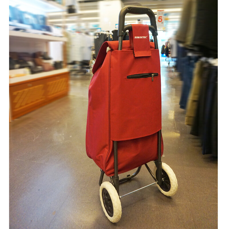 Sokoltec carrinho com rodas portátil e dobrável, carrinho de compras multifuncional, à prova d'água, saco de armazenamento de cozinha