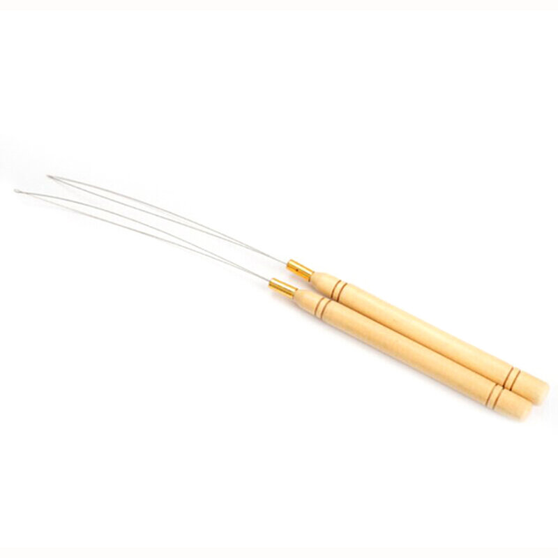 Micro Rings Threader Tool, Puxando agulha, Usado com alicate de cabelo e contas para cabelo humano, Ferramentas de extensão de penas