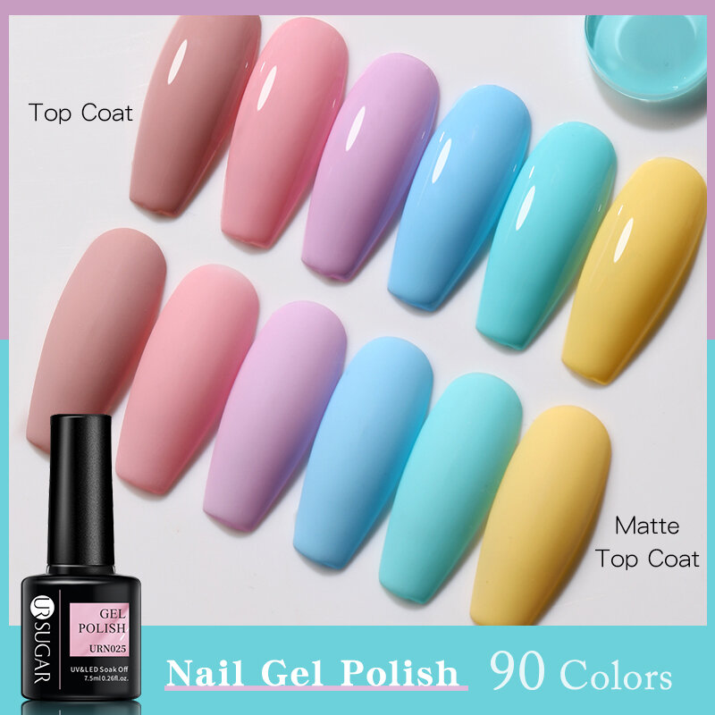 UR SUGAR Pink Glitter Sequin Gel Nail Soak Off UV Nail Art Semi-permanent Varnish All For Manicure Nail Supplies