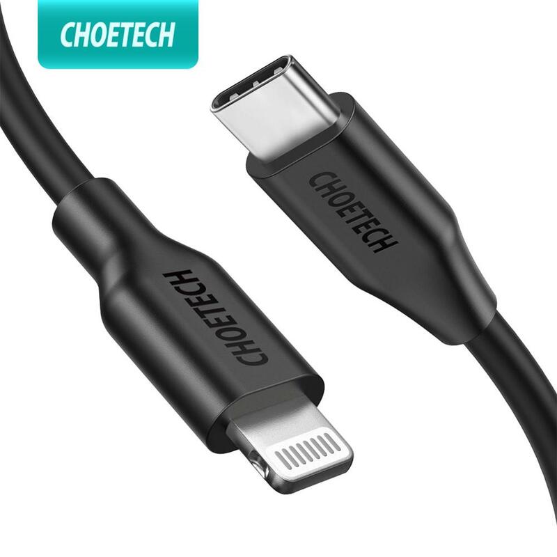 CHOETECH-Cable USB C a Lightning para móvil, Cable de carga rápida de datos MFi para iPhone 12, XR, XS, Max, tipo-c, 1,2 m, para iPad, Macbook, USB-C