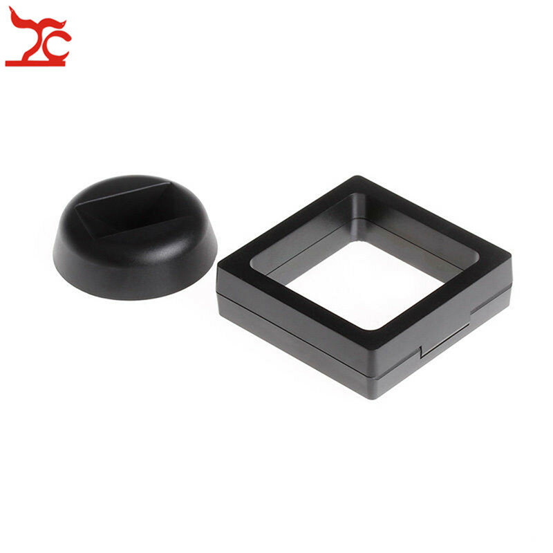 1 Set kotak Display gantung hitam putih plastik 3D anting-anting koin permata cincin perhiasan Pameran kotak penyangga berdiri