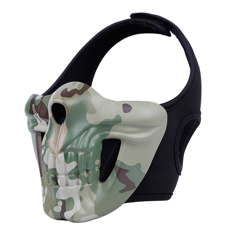 Masque de tête de mort tactique, demi-visage Airsoft, masques de protection pour Paintball, chasse militaire, CS Wargame, Cosplay, équipement d'halloween