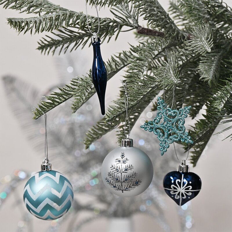 74pcs Christmas Ornaments Set Christmas Tree Hanging Balls Bauble Pendants Xmas Decor for Home New Year Gift