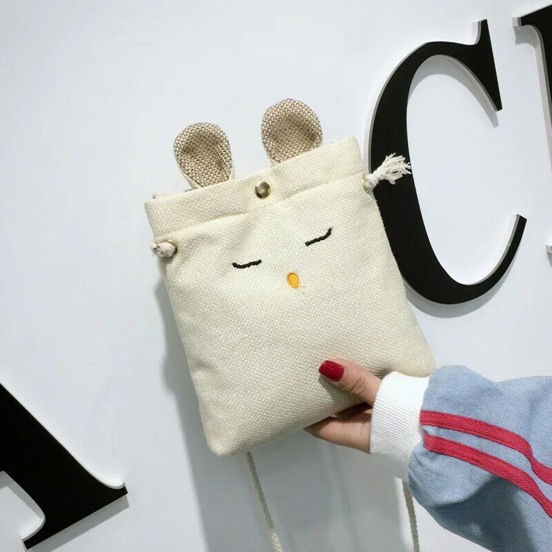 WOMEN'S Bag Shoulder Bag Large Bag Rabbit Pack Linen School Bag Handbag Satchel Bag Canvas Phone Bag Mini Casual Bag