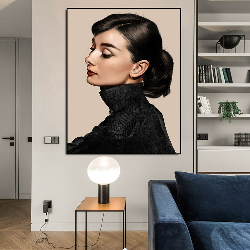 Hepburn nowoczesny abstrakcyjny plakat obraz olejny drukuje obraz na płótnie Wall Art obraz modułowy na ścianę do sypialni Home Decor