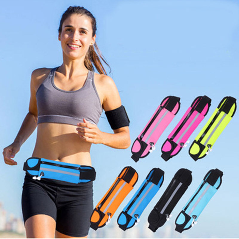 Outdoor sports waist bag fitness running bag sweat-absorbent anti-theft mobile phone storage bag personal sports bag water bottl