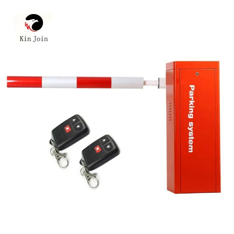KinJoin Heavy Duty Festive Orange red Automatic Boom Barrier Gate For Parking Vehicle Access boom Optional