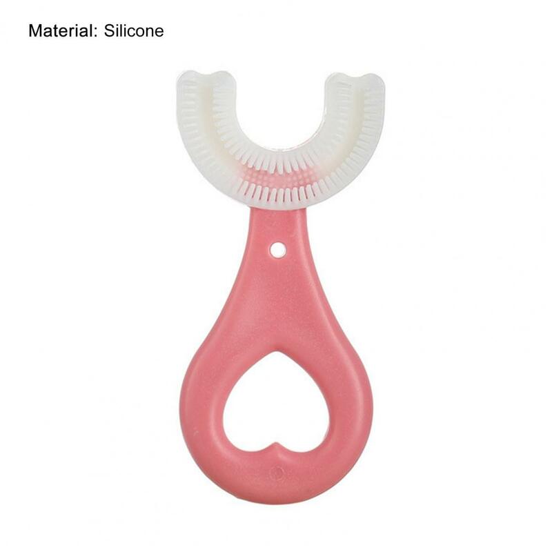 Spazzolino da denti per bambini in Silicone 360 gradi pelliccia morbida materiale per uso alimentare spazzolino a forma di U spazzolino da denti per bambini pulito