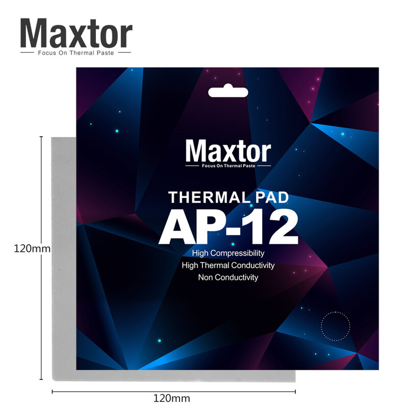 Maxtor AP-12-almohadilla de silicona para disipación de calor, alta conductividad térmica, refrigeración de CPU/GPU, placa base, grasa de silicona