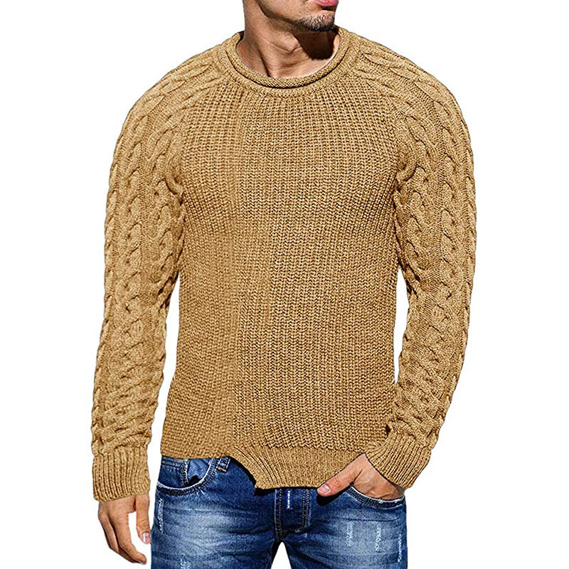 Suéter quente e grosso para homens, pulôver masculino de malha de lã de caxemira para outono e inverno, gola alta pesada, 2018