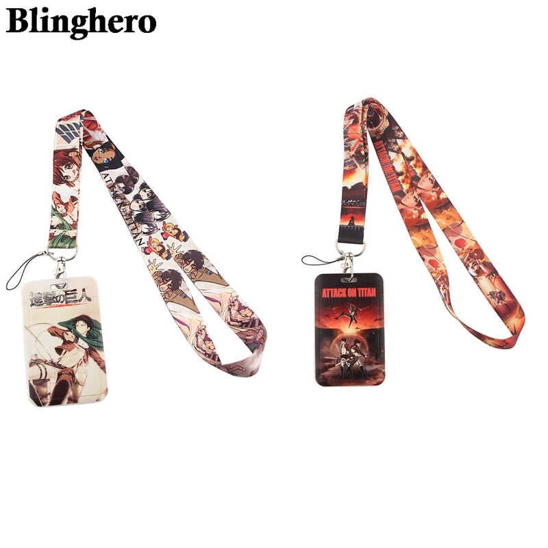 CB0177 New Anime Printed Lanyard Badge ID Card Holder Neck Strap Cell Phone Neck Straps Office School Supplies Accessory Gift