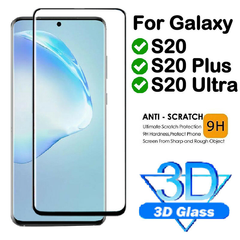Protector de cristal templado 3D S 20 para Samsung galaxy S20 Plus, ultra s20plus, s20ultra, Film 20 plus, ulra 20, ultra armor