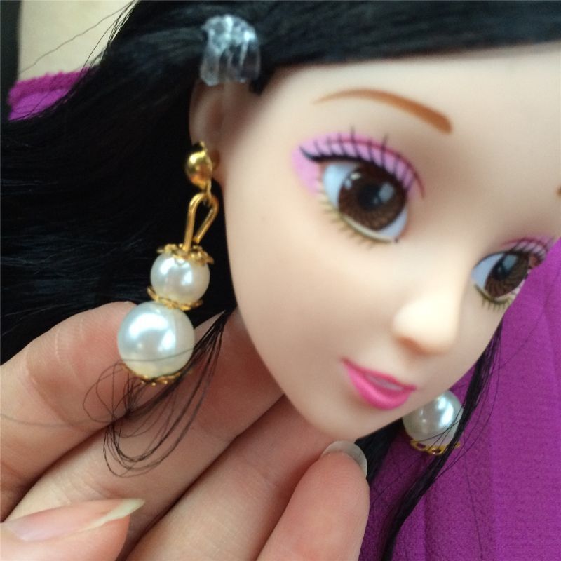 Collar de perlas para muñeca, pendientes, accesorios para BIyth baby