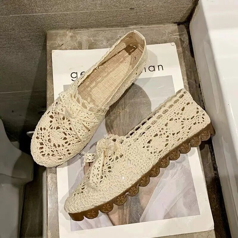 Nieuwe Vrouwen Schoenen Visser Schoenen Vrouw Mesh Ademend Platte Zachte Bodem Vrouwen Peas Schoenen Dames Schoenen Flats Schoenen YTC65