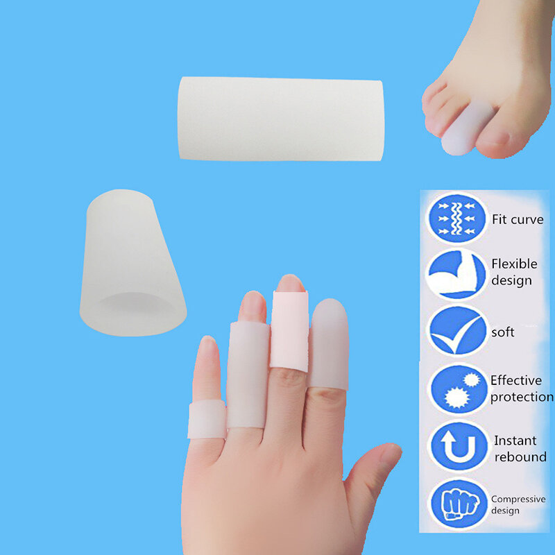 10 pezzi di protezione per tubi per dita in Gel di Silicone manicotti per dita per alleviare il dolore all'attrito strumento per la cura del piede protezione per le dita
