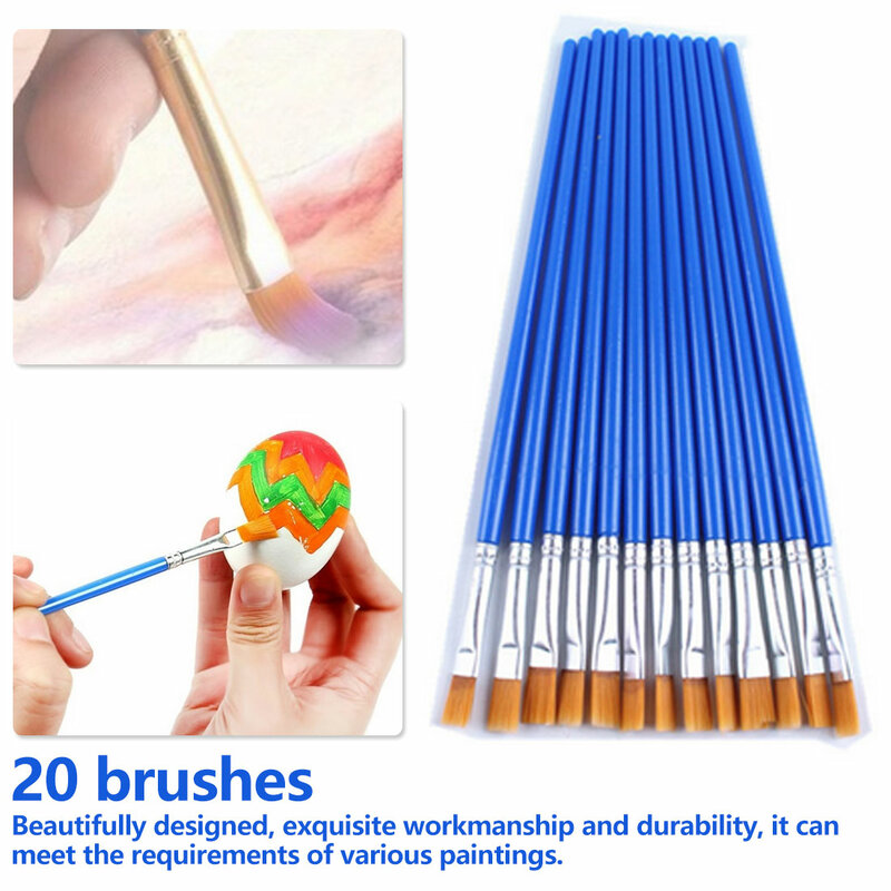 20Pcs/ Set Watercolor Paint Brush Gouache Brushes Hook Line Pen Nylon Hair Painting Brush Drawing  Brushes for DIY Art Supplies