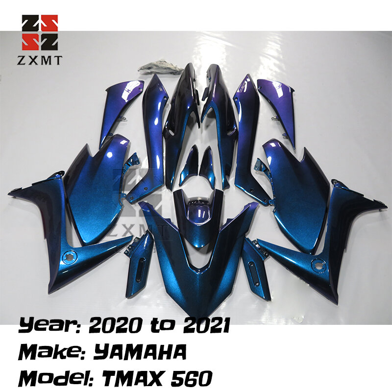 ZXMT pannello moto ABS plastica carenatura carrozzeria Kit carenatura completa per dal 2020 al 2021 YAMAHA TMAX 560 perla camaleonte vernice blu