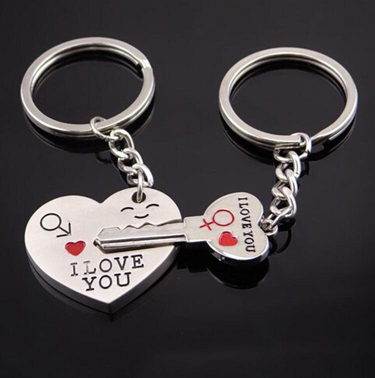 New Trendy Hot Sale one Pair Key Chain Alloy Arrow Bow Love Keyrings Key Chains Lovers Ring Couples keychain for Gift 17343