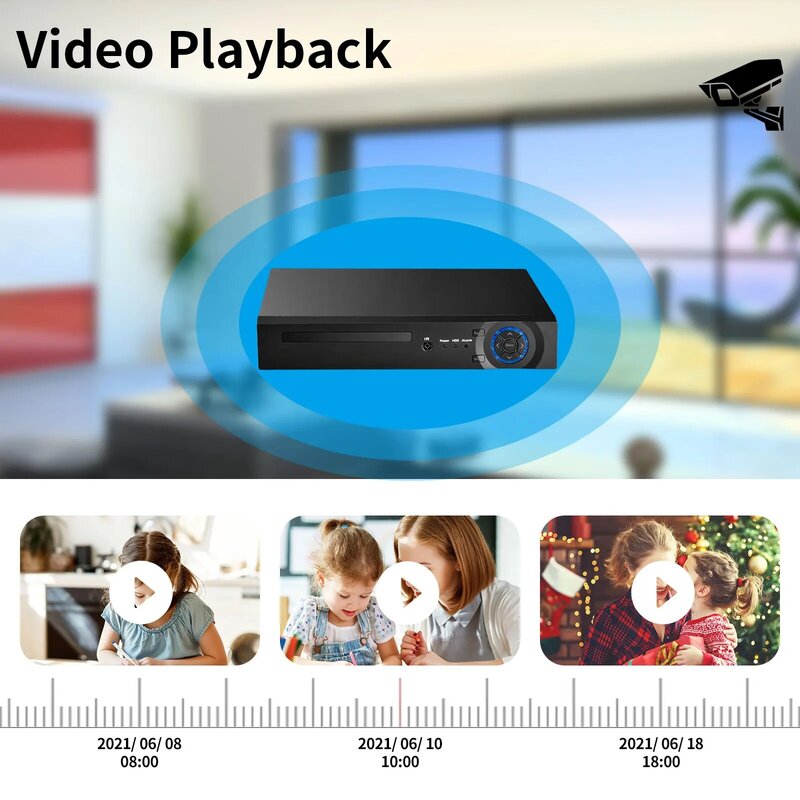 Caméra IP Ultra HD 8MP 4K, enregistreur vidéo de vidéosurveillance, avec Support, détection de visage, Protection de sécurité, H.265 CCTV 9CH 16CH NVR