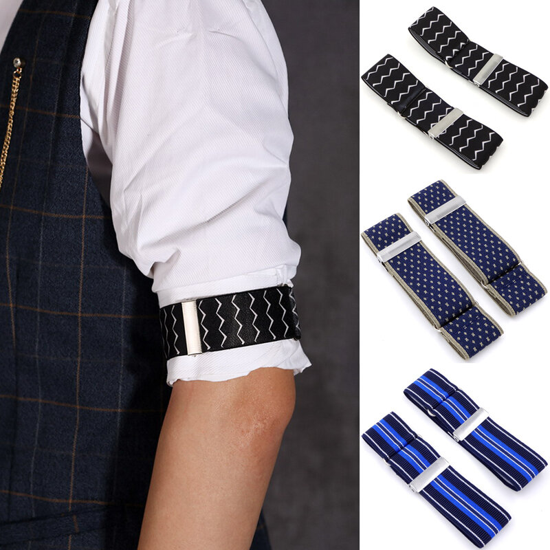 1Pair Shirt Sleeve Elastic Armband Holder Women Men Adjustable Arm Cuffs Bands Clothing Accessories