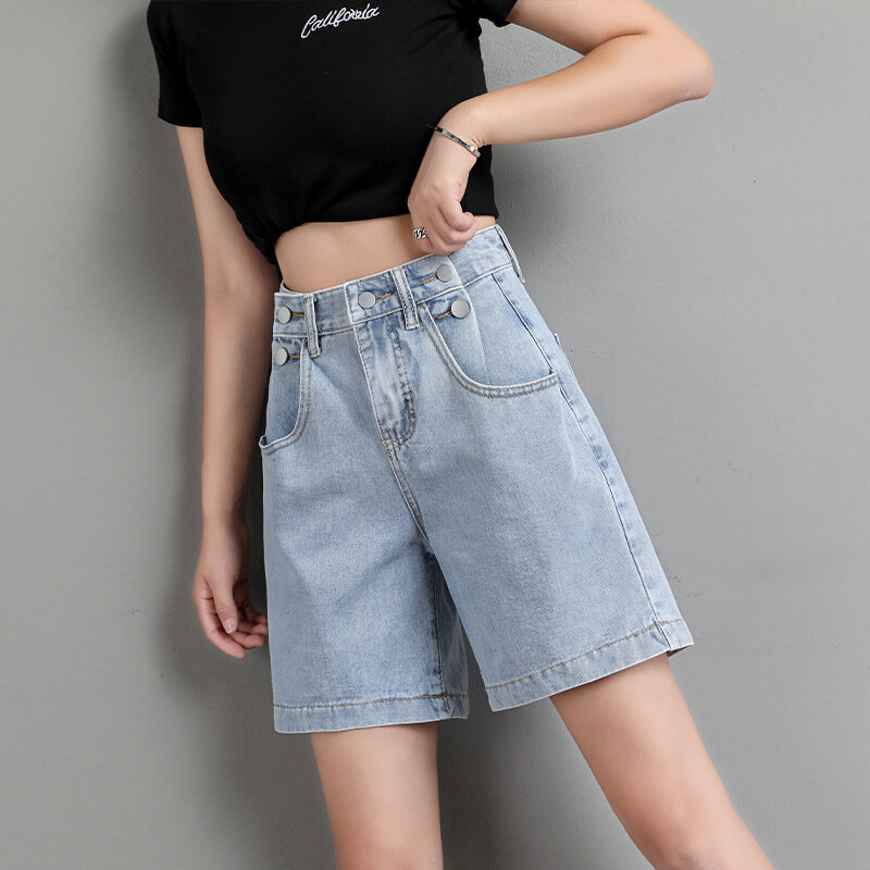 2021 женские летние новые приталенные повседневные джинсовые шорты с высокой талией
