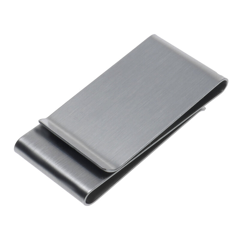 男性用のステンレス鋼のポケットウォレット,現金またはクレジットカード用の薄いポケット,金属製のドルホルダー