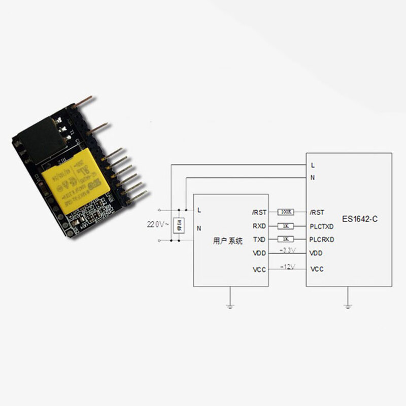 ES1642-C Taidacent dengan Modul Komunikasi Saluran Listrik Gabungan Tegangan Rendah Modul Komunikasi Pembawa Daya Modul PLC