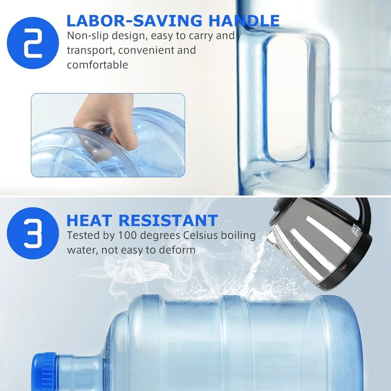 Bottiglia d'acqua brocca gallone secchio minerale 5L contenitore vasca contenitore Dispenser portatile bottiglie bere in bottiglia ricaricabile 5.5Mm