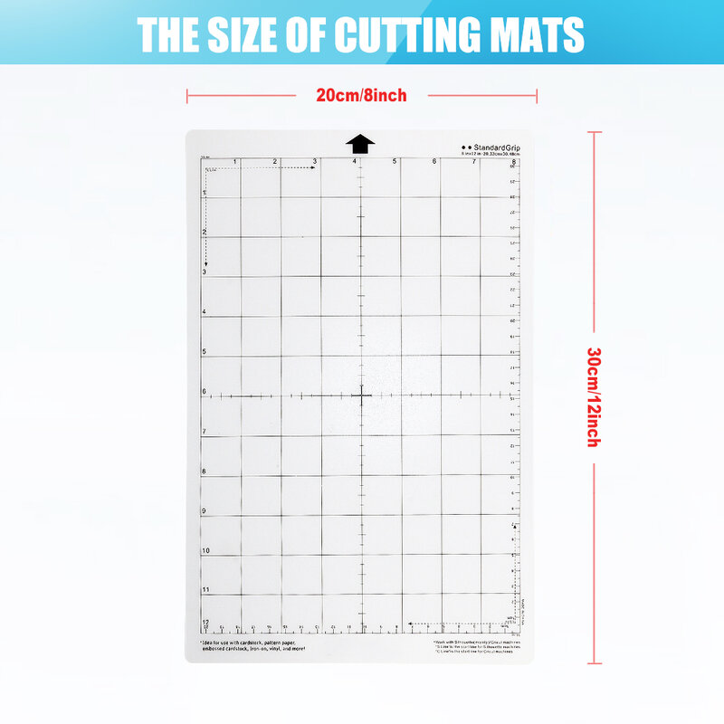 Transparent compatible Cutting Mat Adhesive Mat with Measuring Grid for Silhouette Cameo Plotter  8 by 12 Inch