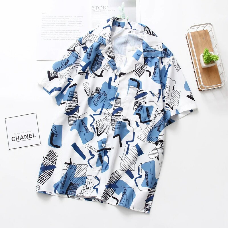 Женская блузка с коротким рукавом T04901F, винтажная блузка большого размера с принтом граффити, T04901F
