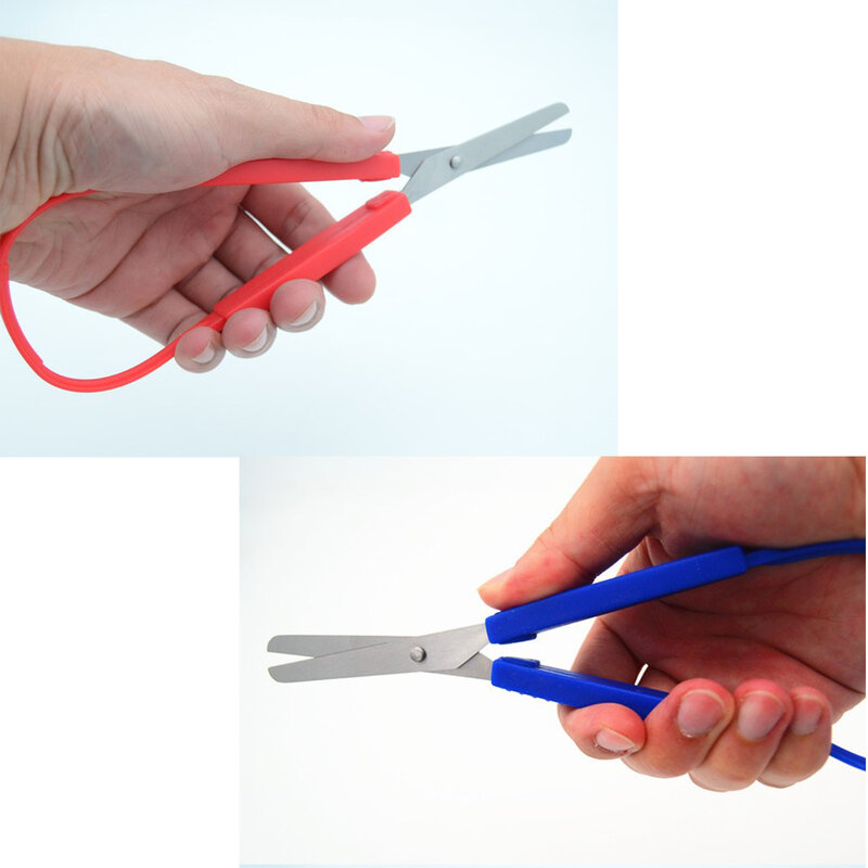 Tesoura de laço para adolescentes e adultos, colorido em loop, mini tesoura fácil, design adaptativo, corte para mãos pequenas, 8 pol