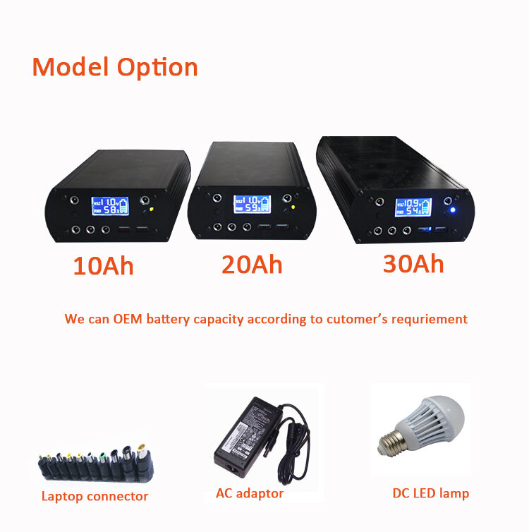 Novo design 10a 20a 30a 40a popular produto ao ar livre bateria de lítio de emergência 5v para produtos digitais pacote