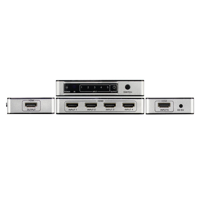 5 Port Hdmi Switch 5 Input 1 Output 4K HDMI 1.4 Mendukung Panas Plug & Play dan IR untuk DVD PC PS4