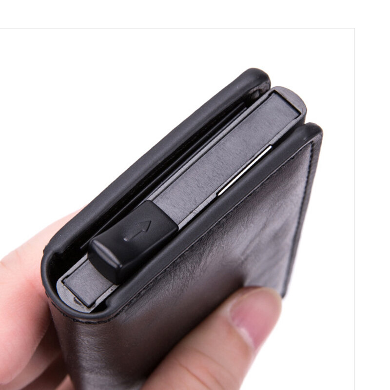 Zovyvol 2021 Carbon Magnetic Schließen RFID Anti-Diebstahl Kreditkarte Halter Männer Und Frauen Aluminium Box Neue Smart brieftasche