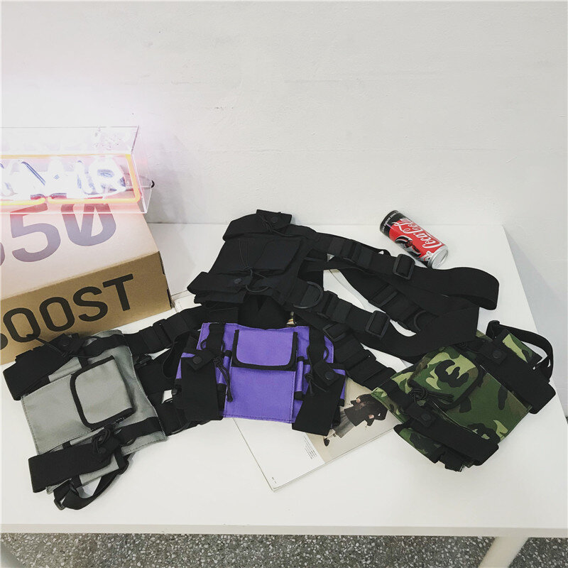 Outdoor Functional  Tactical pack Chest Bag women Hiking Waist Bag Both Shoulders Vest Pack Men Bullet Hip Hop Chest Rig Bags