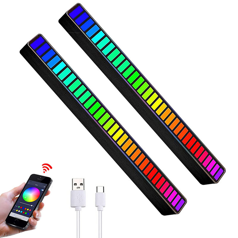 36leds RGB Pickup Lights aktywowane głosem LED muzyka rytm światła kontrola aplikacji dla domu sypialnia pulpit TV komputer Ambient Decor