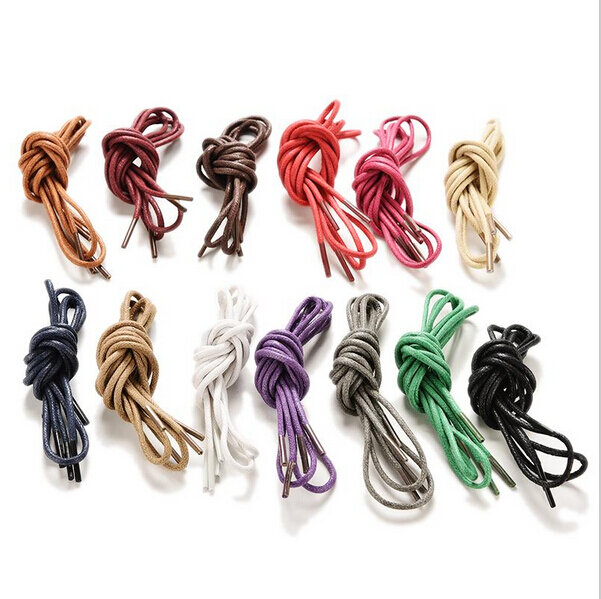 Cordones para zapatos deportivos de cuero, cordones de 8 colores, redondos, encerados, novedad, 1 par