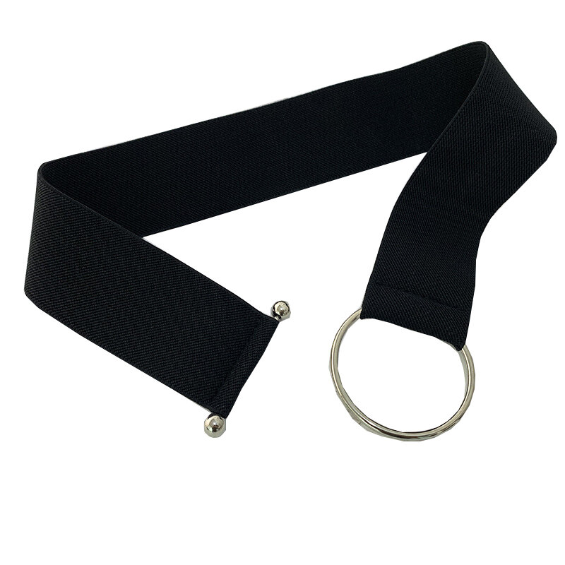 Belts For Women Black Simple Waist Casual Elastic Ladies Band Round Buckle Decoration Coat Sweater Fashion Dress Accessories New