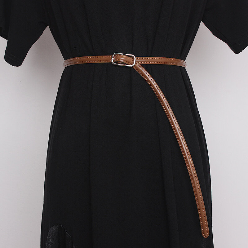 Corsés de piel auténtica para mujer, cinturones de decoración, cinturón estrecho, TB1847