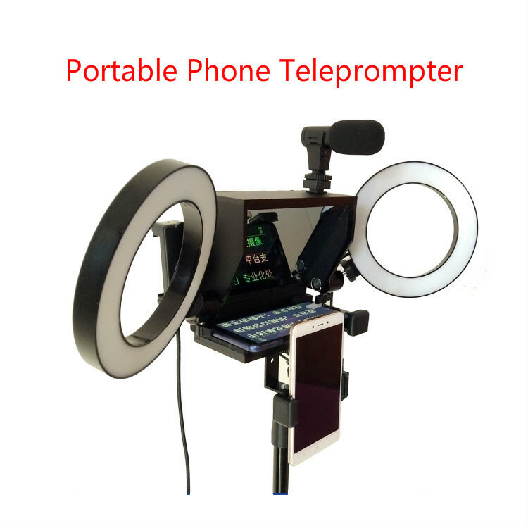 2020 New Portable Prompter Smartphone Teleprompter with remote control for News Live Interview Speech for Mobile Phone
