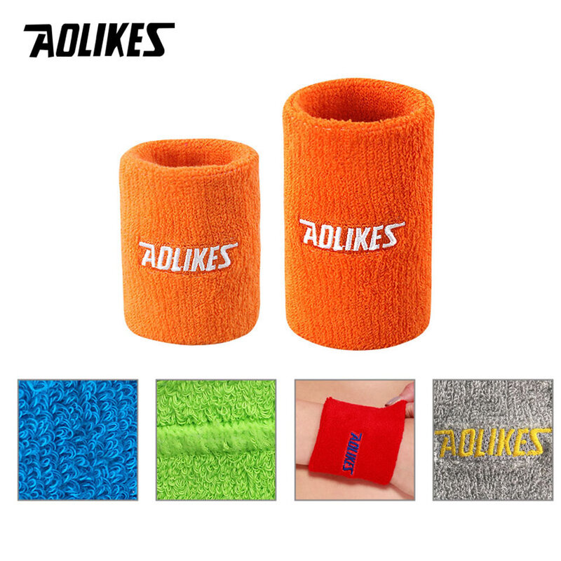 AOLIKES 1PCS Cotton Elastic Wristbands Gym Fitness Gear Support Power Weightlifting Wrist Wraps for Basketball Tennis Brace