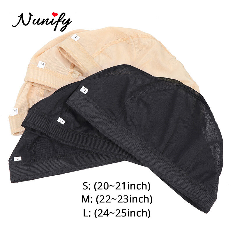 Nunify – bonnet de perruque élastique en Spandex, 6 pièces, filet de maille sans colle, doublure de perruque bon marché pour la fabrication de perruques