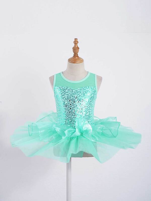 Детское пачка балетное платье для девочек балерины фатиновый костюм с блестками сетка с бантом на талии гимнастическое трико детская Одежда для танцев