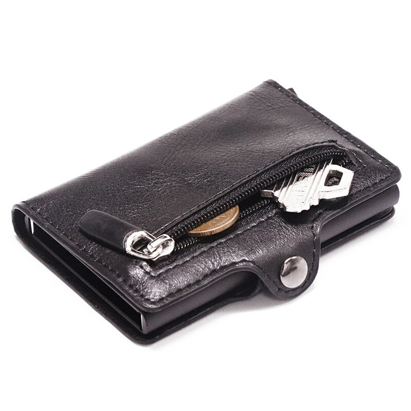 ZOVYVOL – portefeuille Rfid pour hommes, Mini porte-monnaie en Aluminium pour cartes, petite pochette en cuir, porte-monnaie mince, 2019